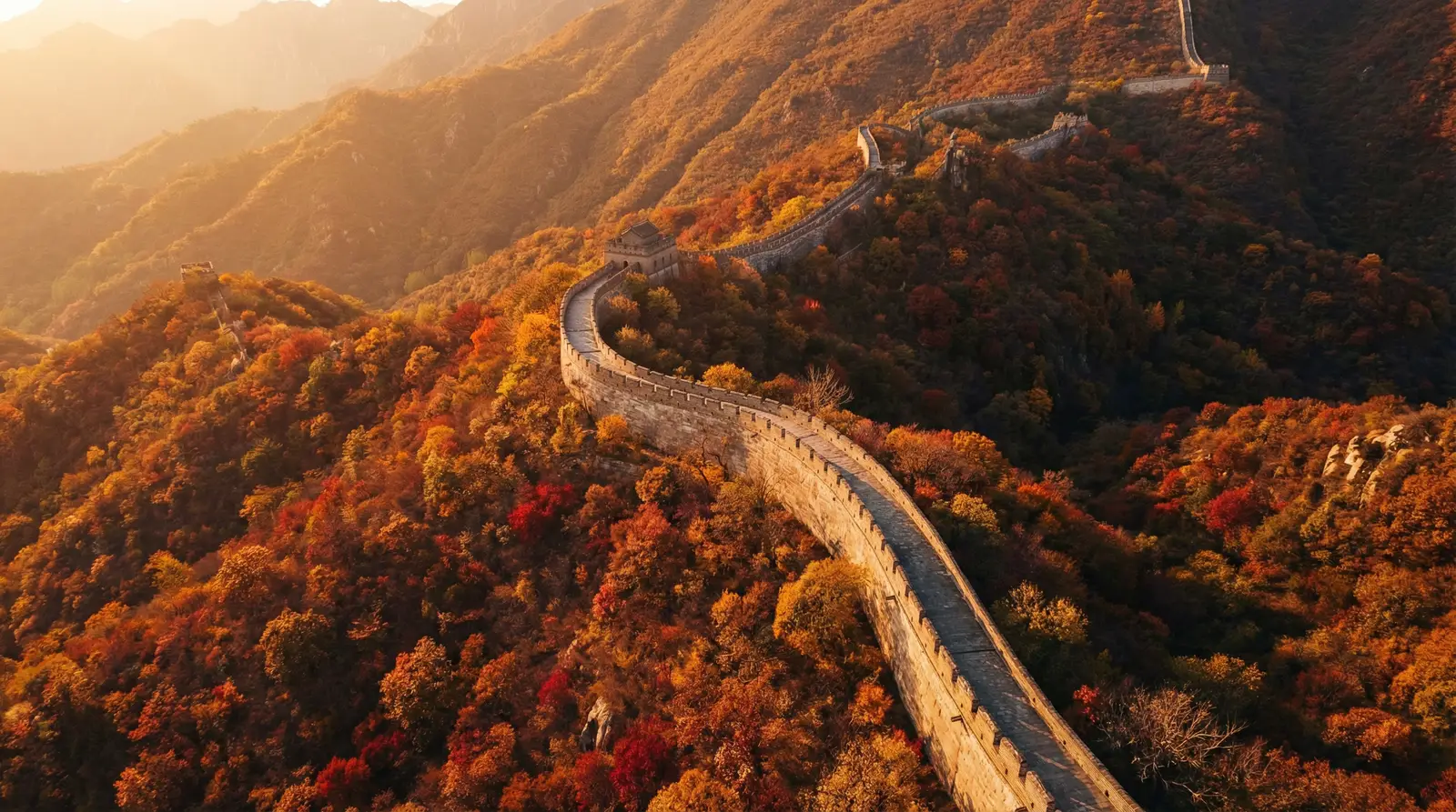 王者荣耀新英雄暃 秋日长城航拍全景
